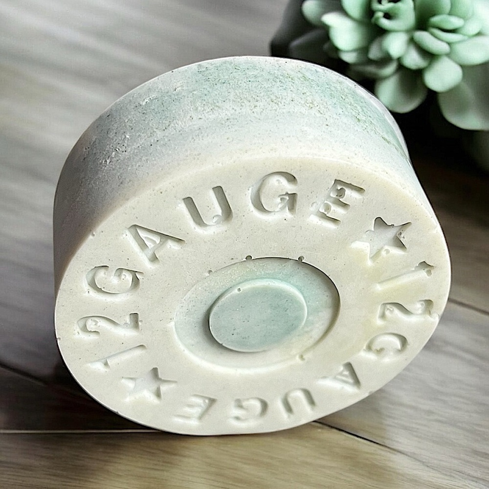 Cedarwood Rosemary 12 gauge bullet handmade soap 3x3 inch & 5oz donkey milk base - Picture 1 of 3